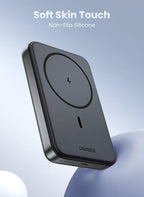 10000 mAh 10000mAh Wireless Power Bank Magnetic MagSafe Wireless Portable Charger Fast Charging Charger PD 20W Wired Charging iPhone MagSafe Charger Battery Pack For iPhone 16 15 Series Apple Watch S10 Airpods Slim-Grey 7.5W
