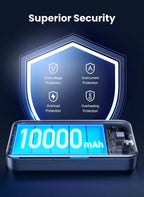 10000 mAh 10000mAh Wireless Power Bank Magnetic MagSafe Wireless Portable Charger Fast Charging Charger PD 20W Wired Charging iPhone MagSafe Charger Battery Pack For iPhone 16 15 Series Apple Watch S10 Airpods Slim-Grey 7.5W