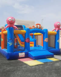 Ocean Theme Inflatable Bouncy Castle with Slide | Kids Jumping Castle for Birthday Parties & Outdoor Play | UAE