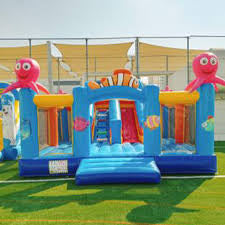 Ocean Theme Inflatable Bouncy Castle with Slide | Kids Jumping Castle for Birthday Parties & Outdoor Play | UAE