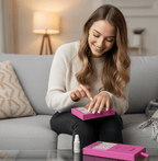 Febble® Hot Pink & Silver Sparkle Press-On Nails | 24pc Salon Glam
